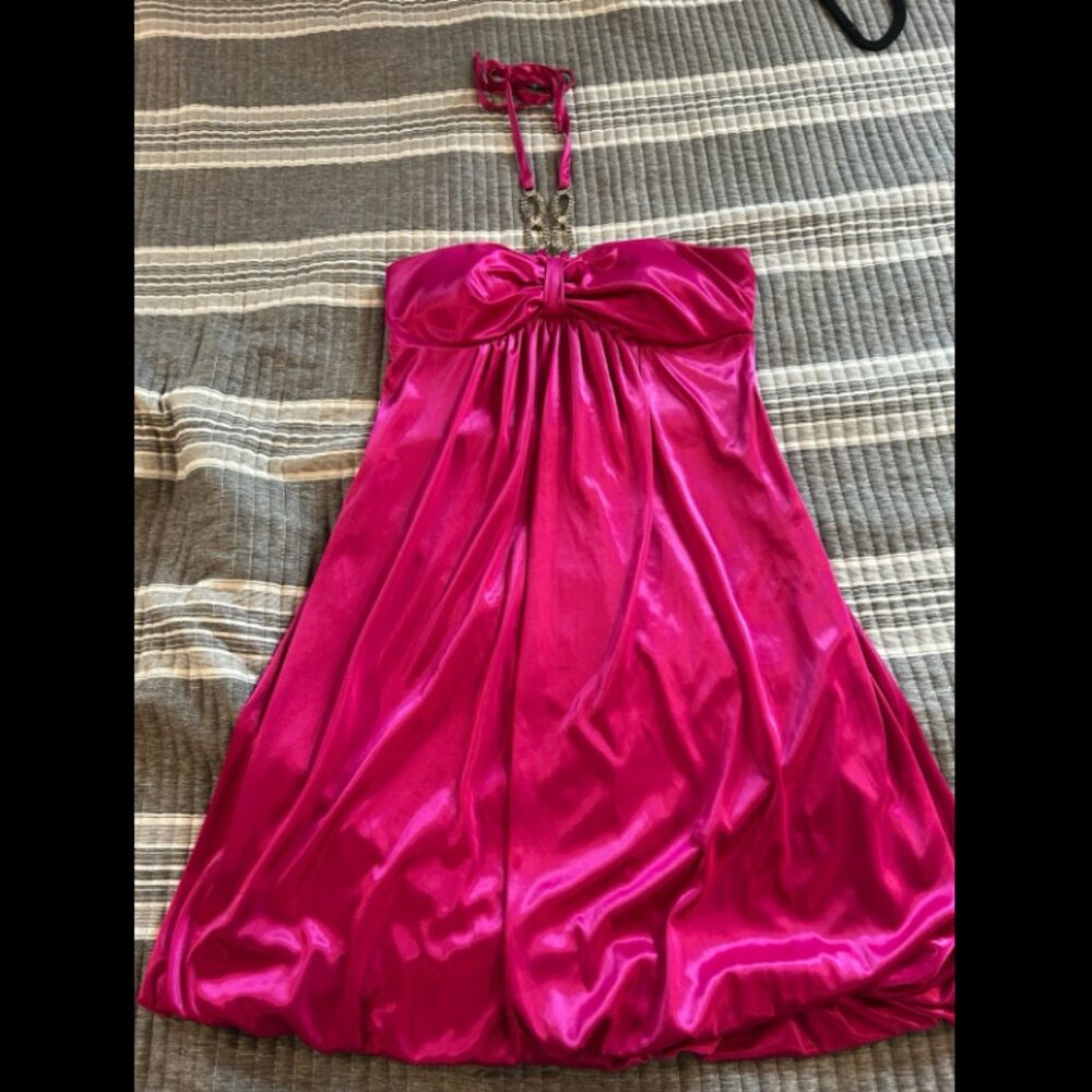 Vibrant Pink Women’s small Bubble hem dress